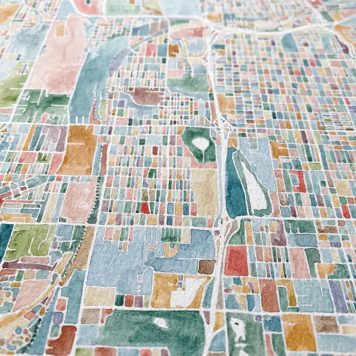 Turn of the Centuries - Tacoma Washington Painted Map - ColorFULL - Image 3